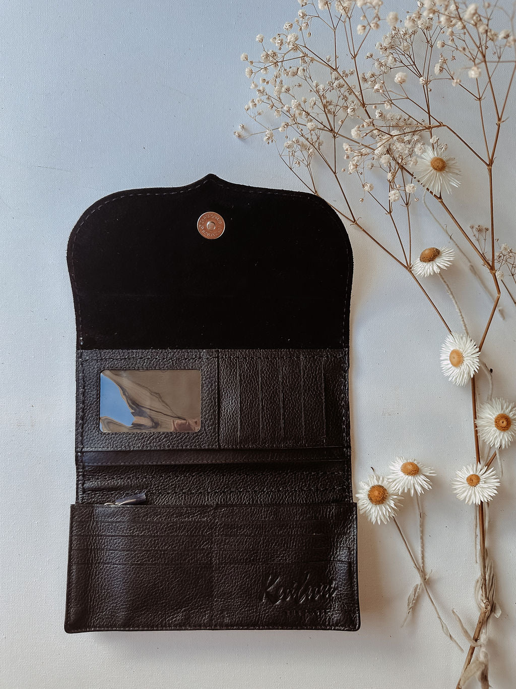 Mandala Leather Wallet - Tan