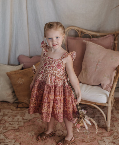 Frill Dress in Pink Sands