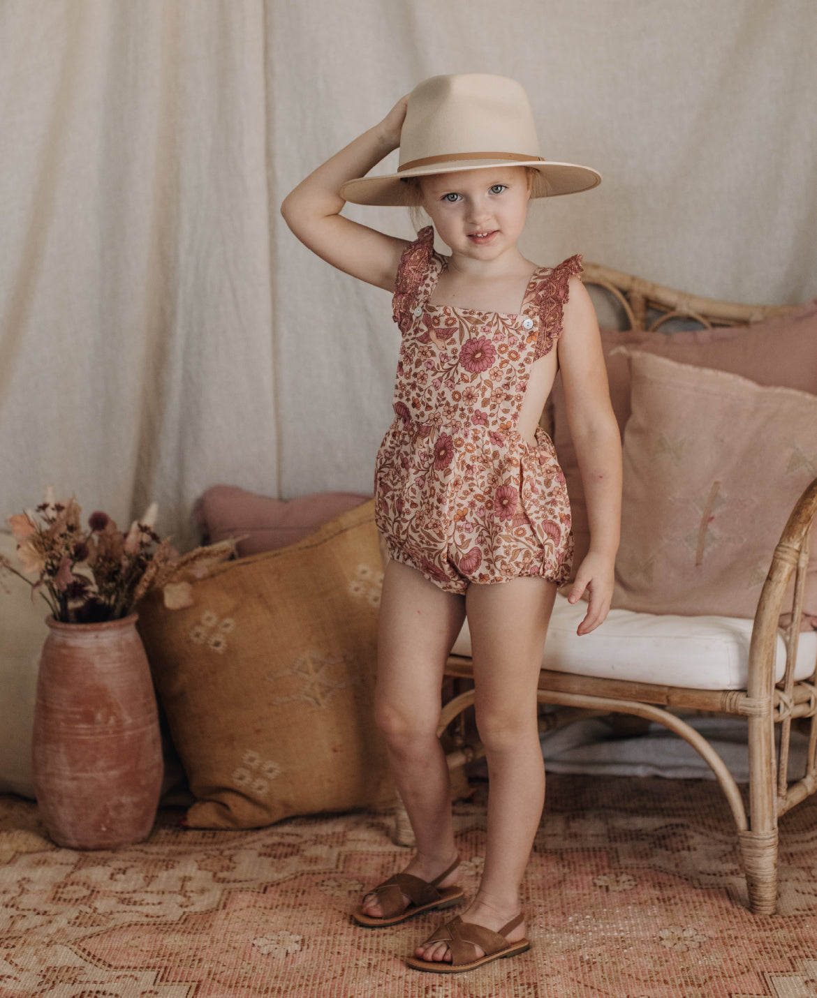 Blossom Romper in Pink Sands