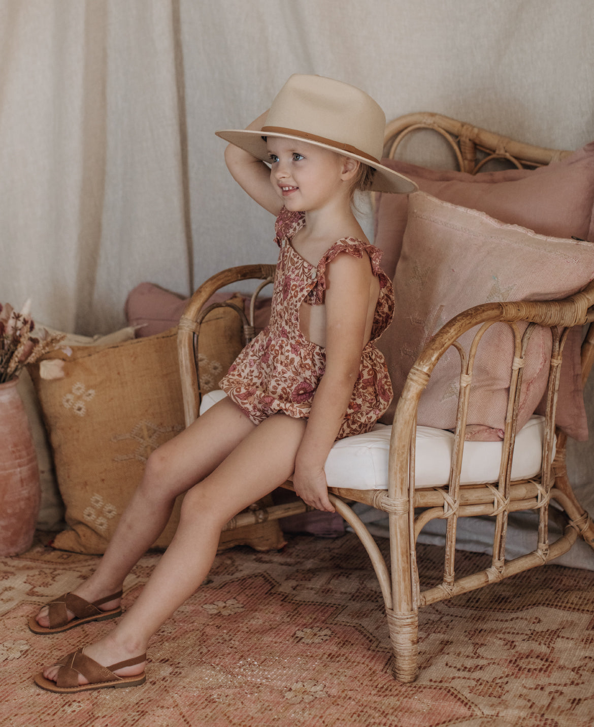 Blossom Romper in Pink Sands