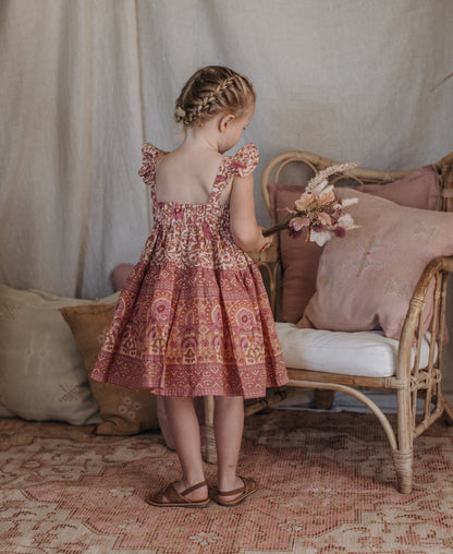 Frill Dress in Pink Sands