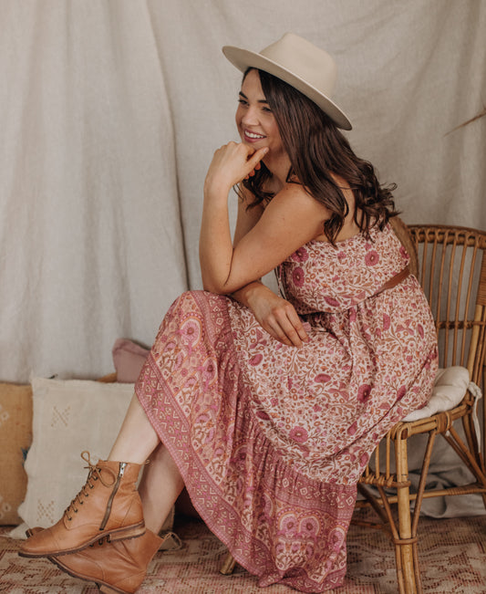 Midi Dress in Pink Sands