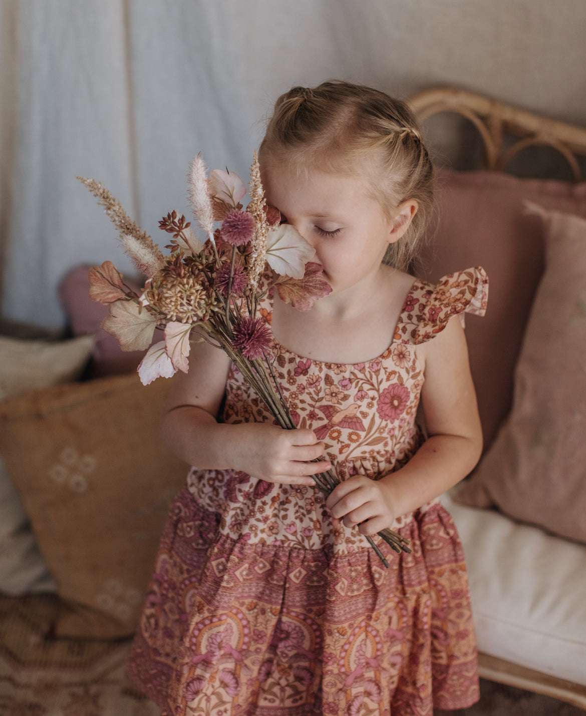 Frill Dress in Pink Sands