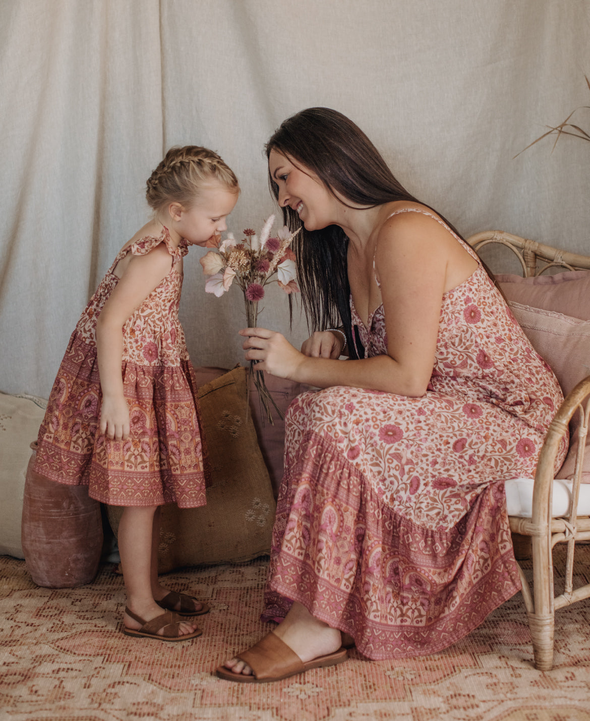 Frill Dress in Pink Sands