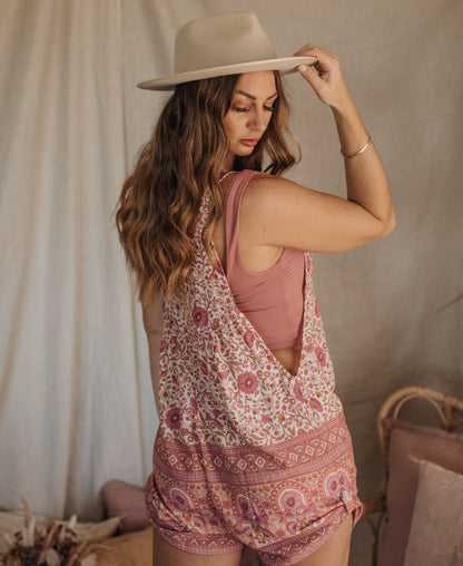 Relaxed Overalls in Pink Sands