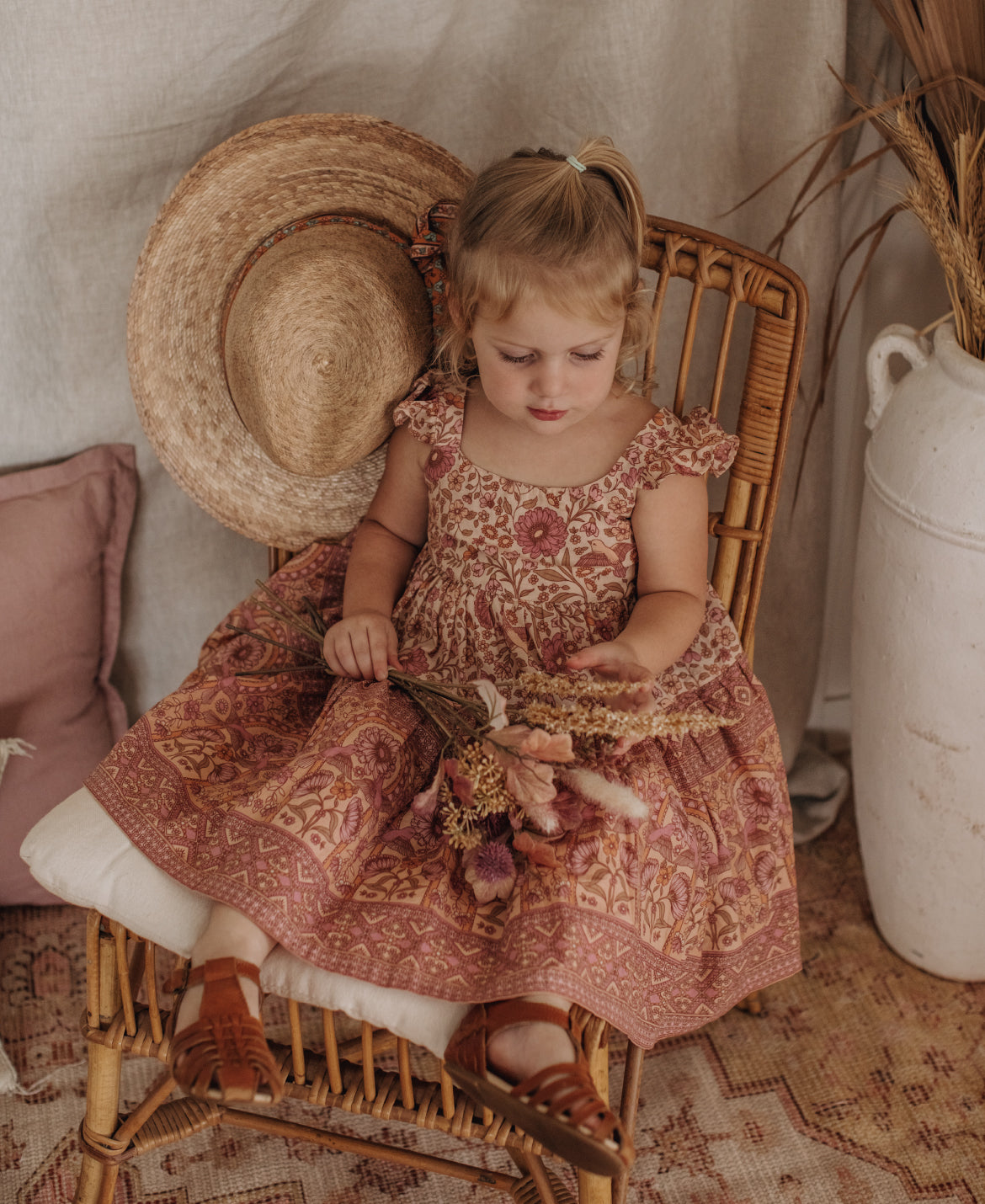 Frill Dress in Pink Sands