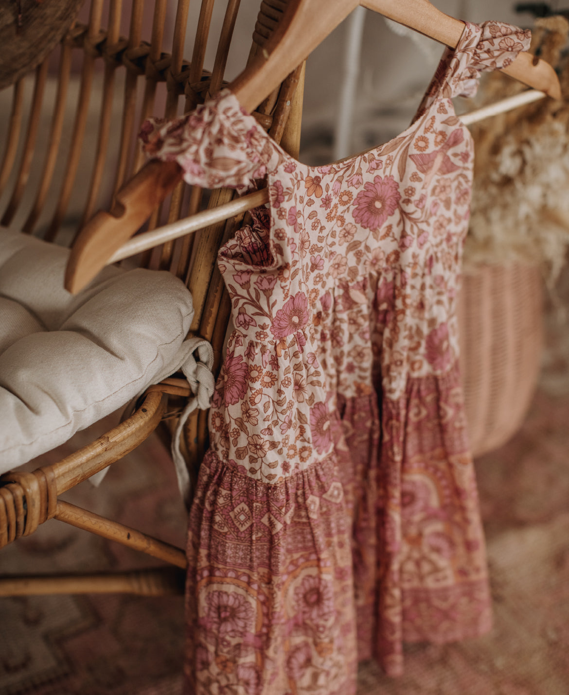 Frill Dress in Pink Sands