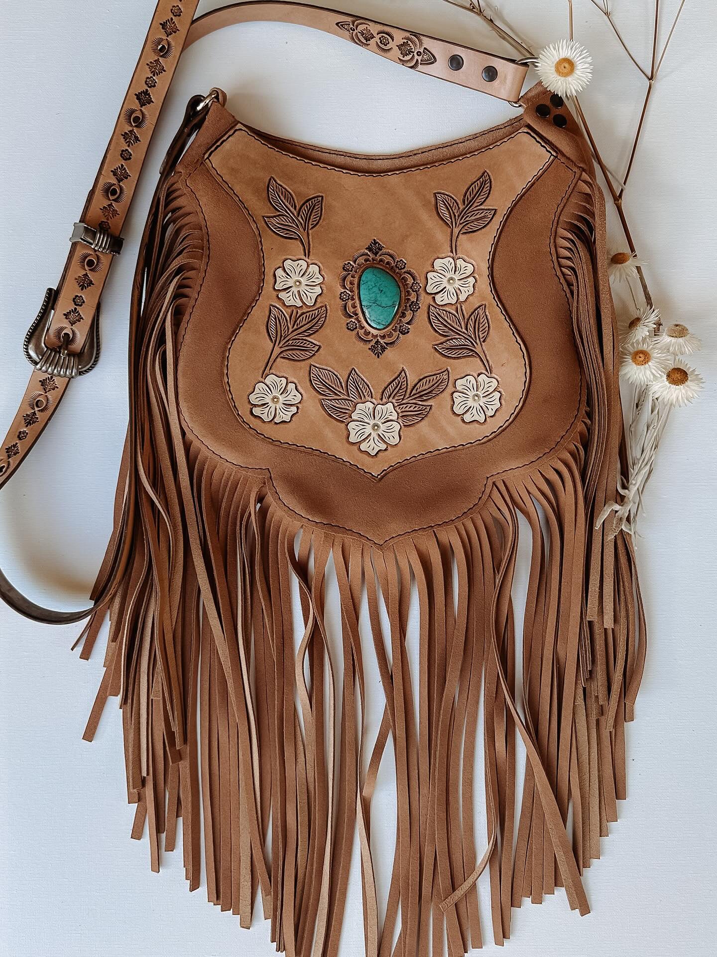 Wildflower Festival/Boho Leather Bag