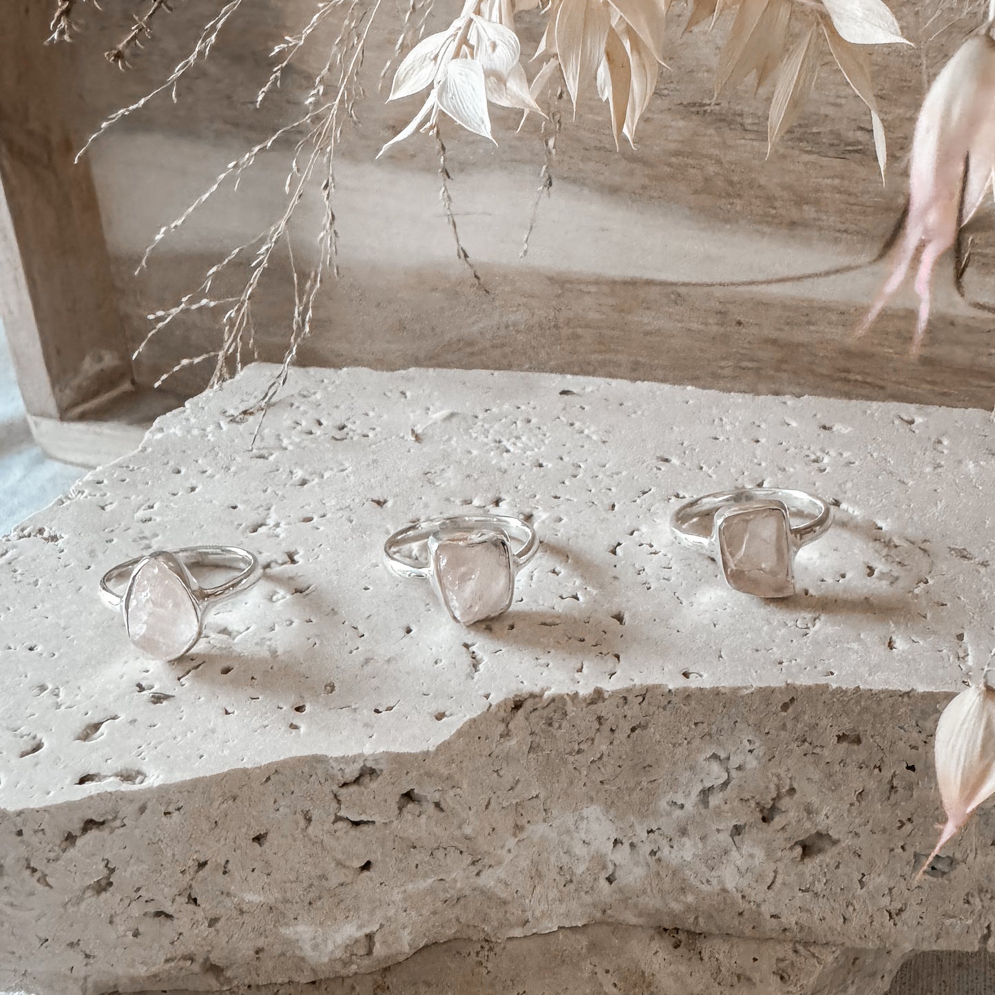 Rose Quartz Gemstone Ring ~ Size 6