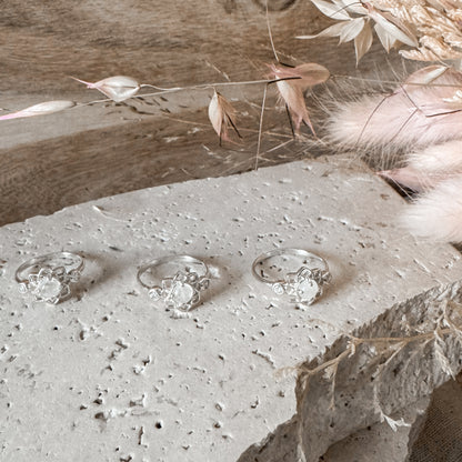 Moonstone with Cubic Zirconia Ring