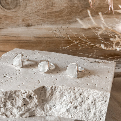 Rainbow Moonstone Gemstone Ring ~ Size 8