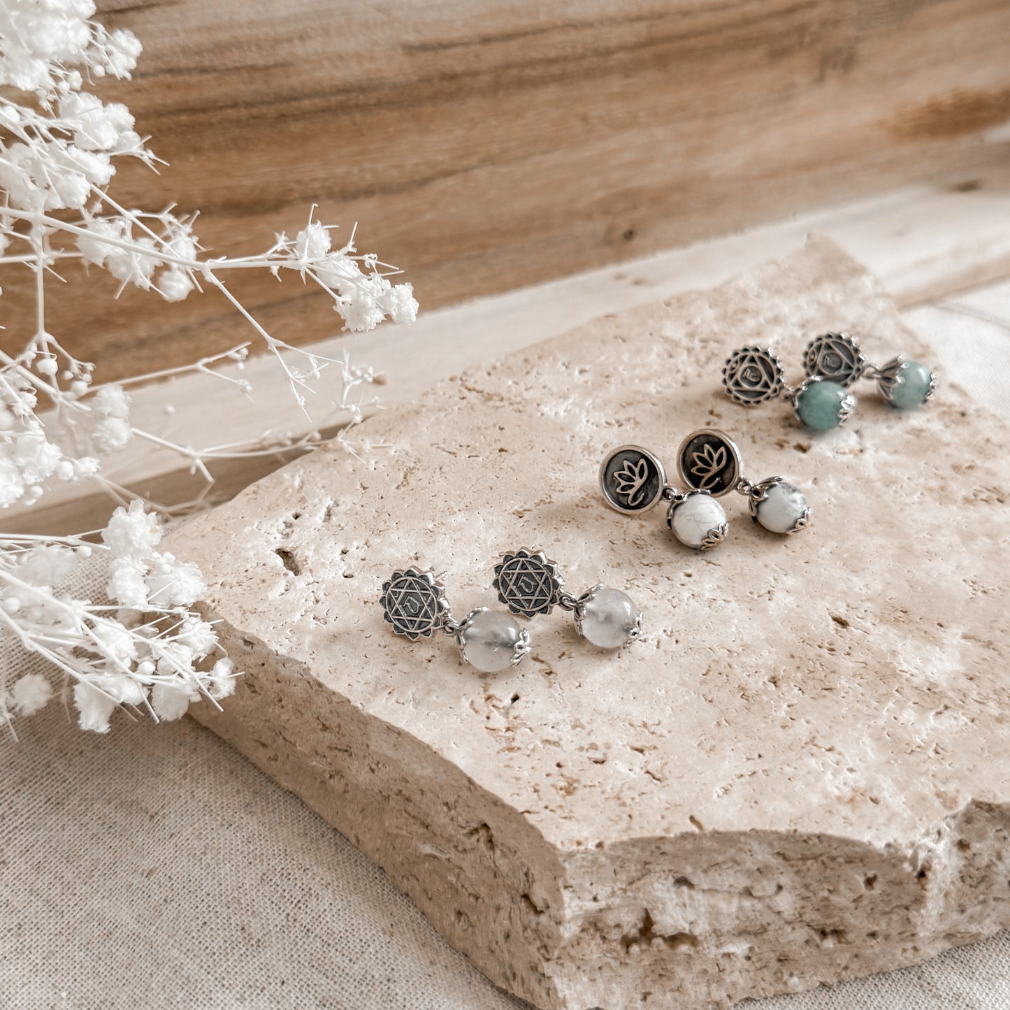 Chakra Gemstone Drop Earrings