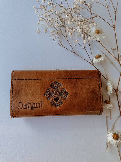 Mandala Leather Wallet - Tan