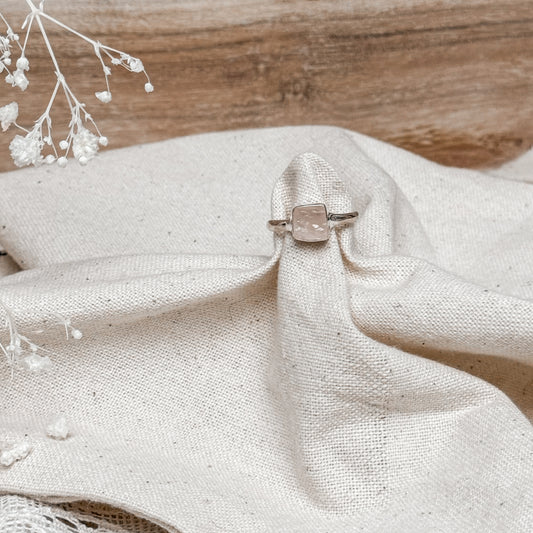 Rose Quartz Gemstone Ring ~ Size 6