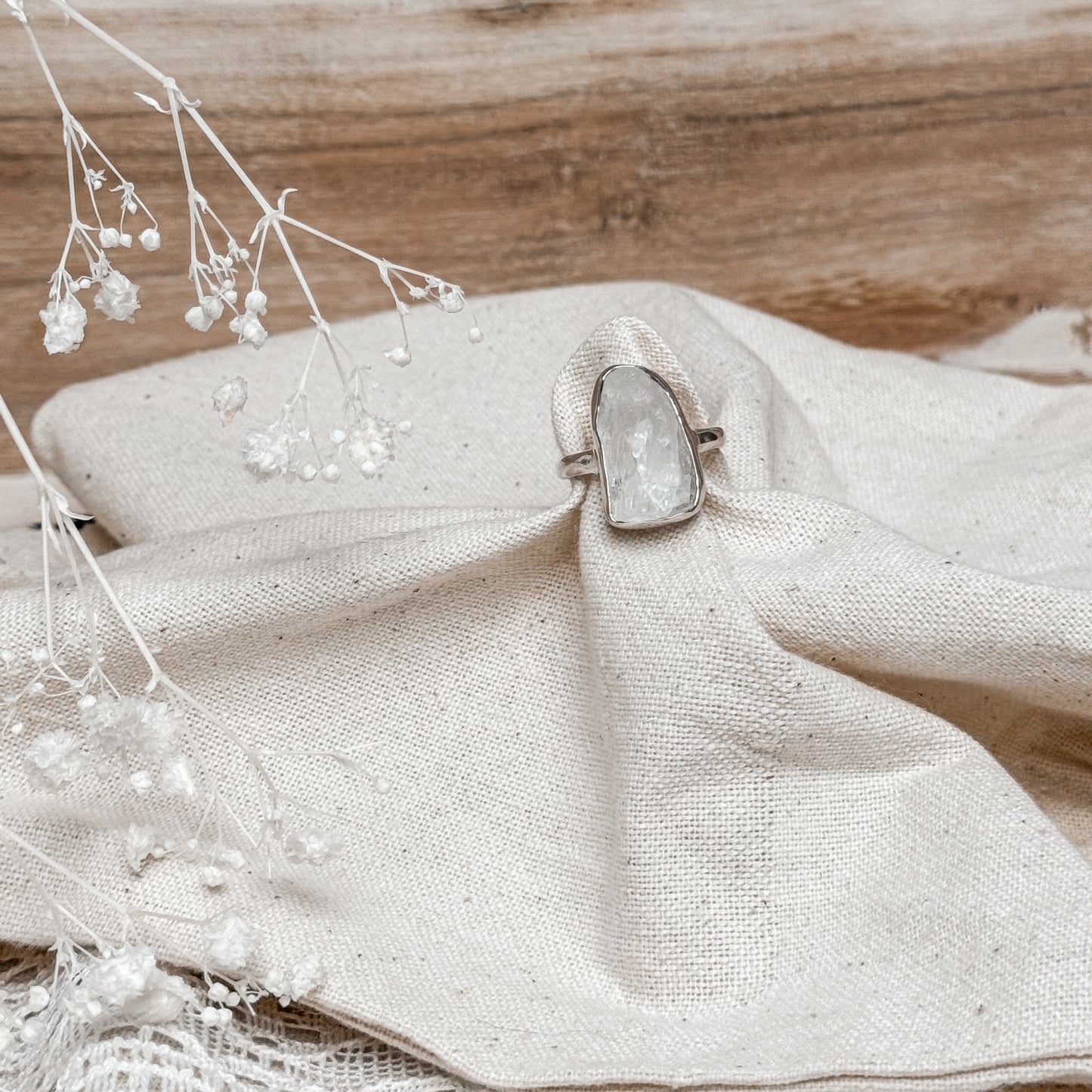 Rainbow Moonstone Gemstone Ring ~ Size 8