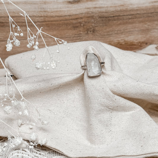 Rainbow Moonstone Gemstone Ring ~ Size 8