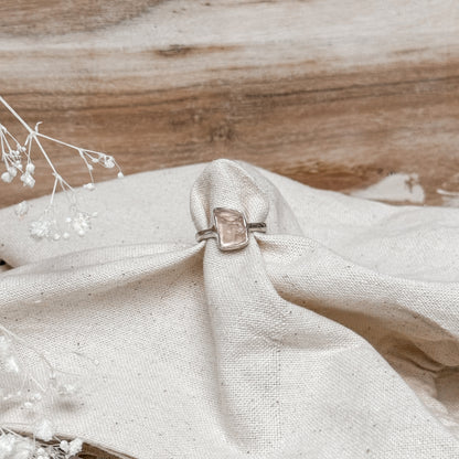 Rose Quartz Gemstone Ring ~ Size 8