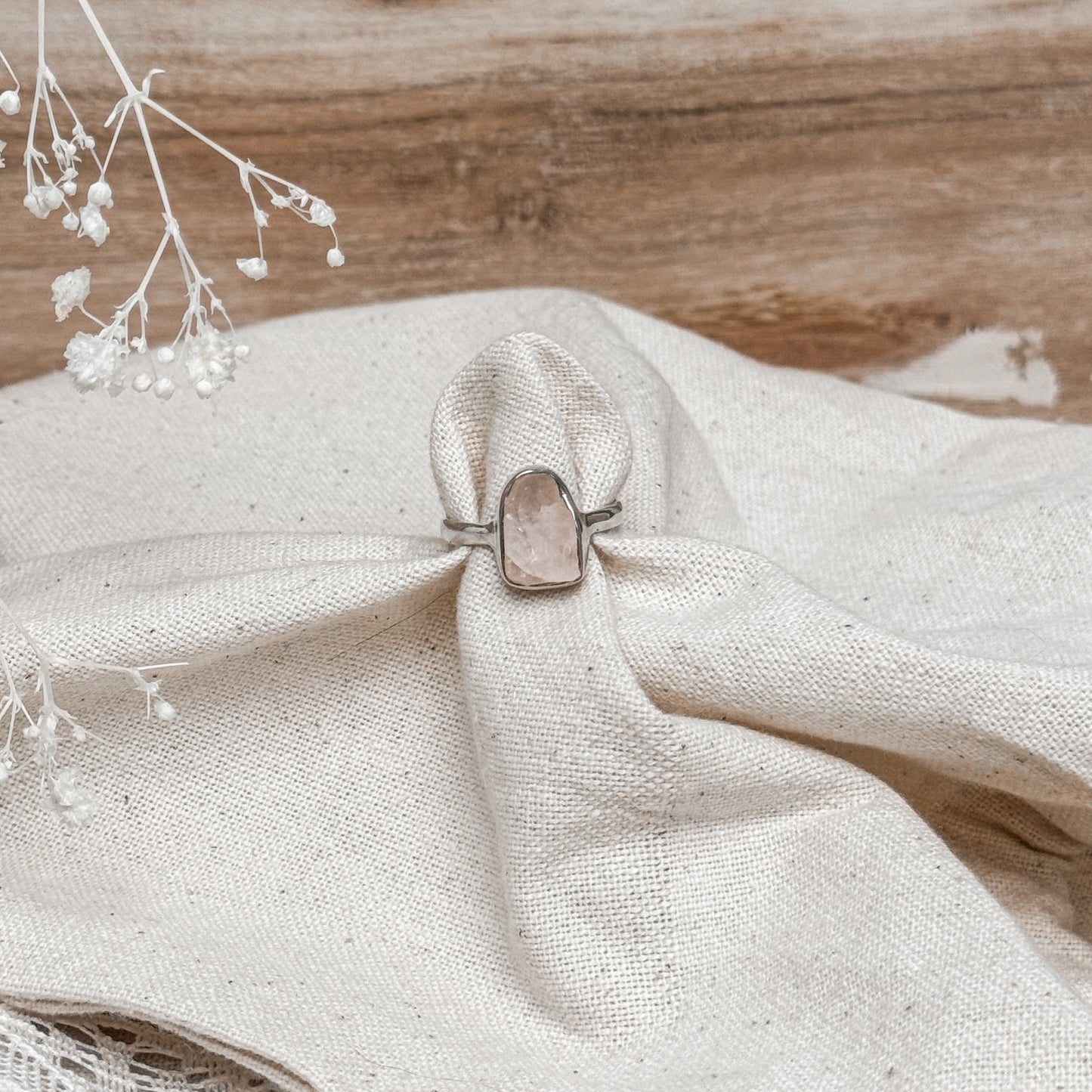 Rose Quartz Gemstone Ring ~ Size 7