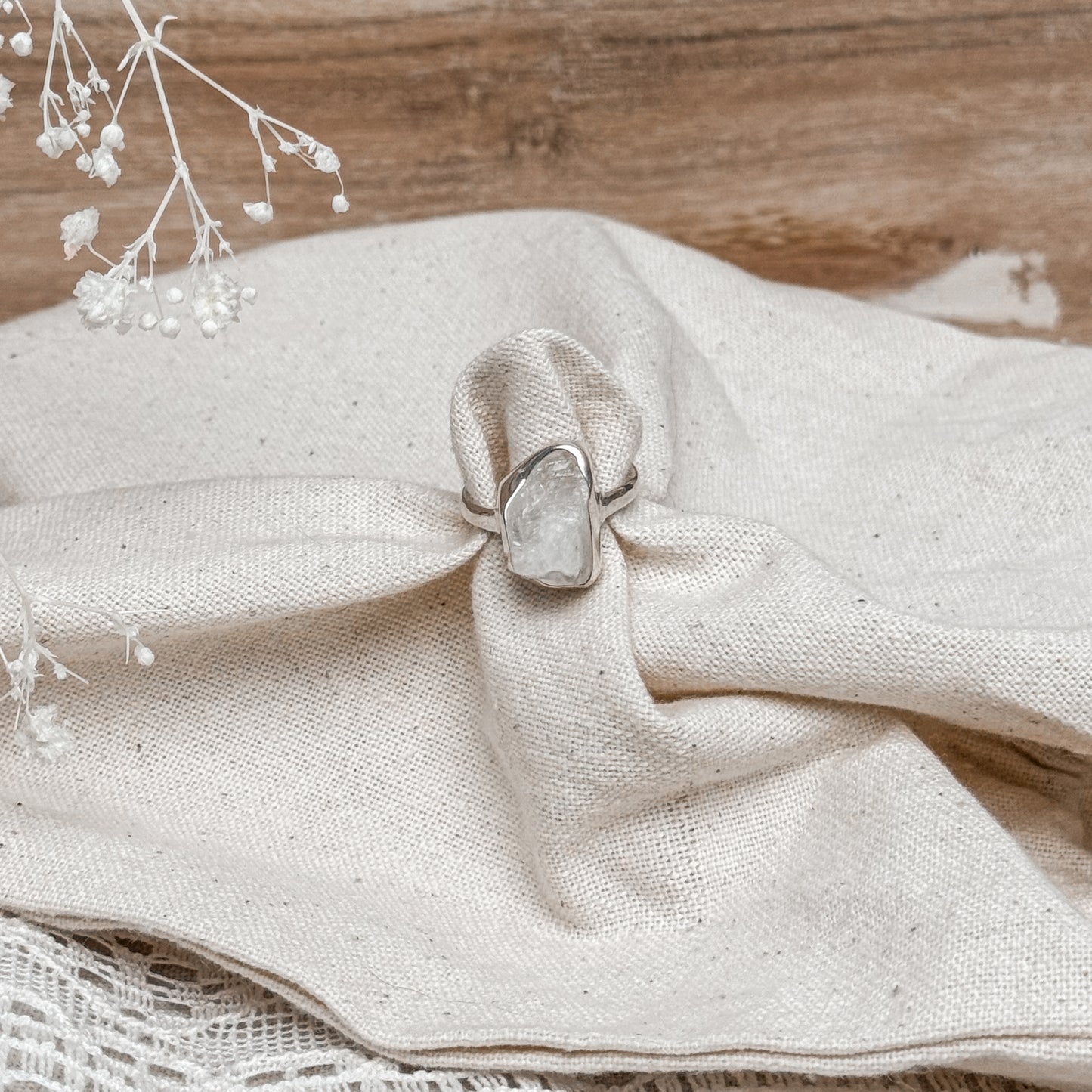 Rainbow Moonstone Gemstone Ring ~ Size 6