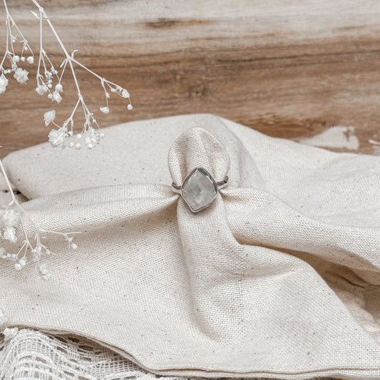 Rainbow Moonstone Gemstone Ring ~ Size 8